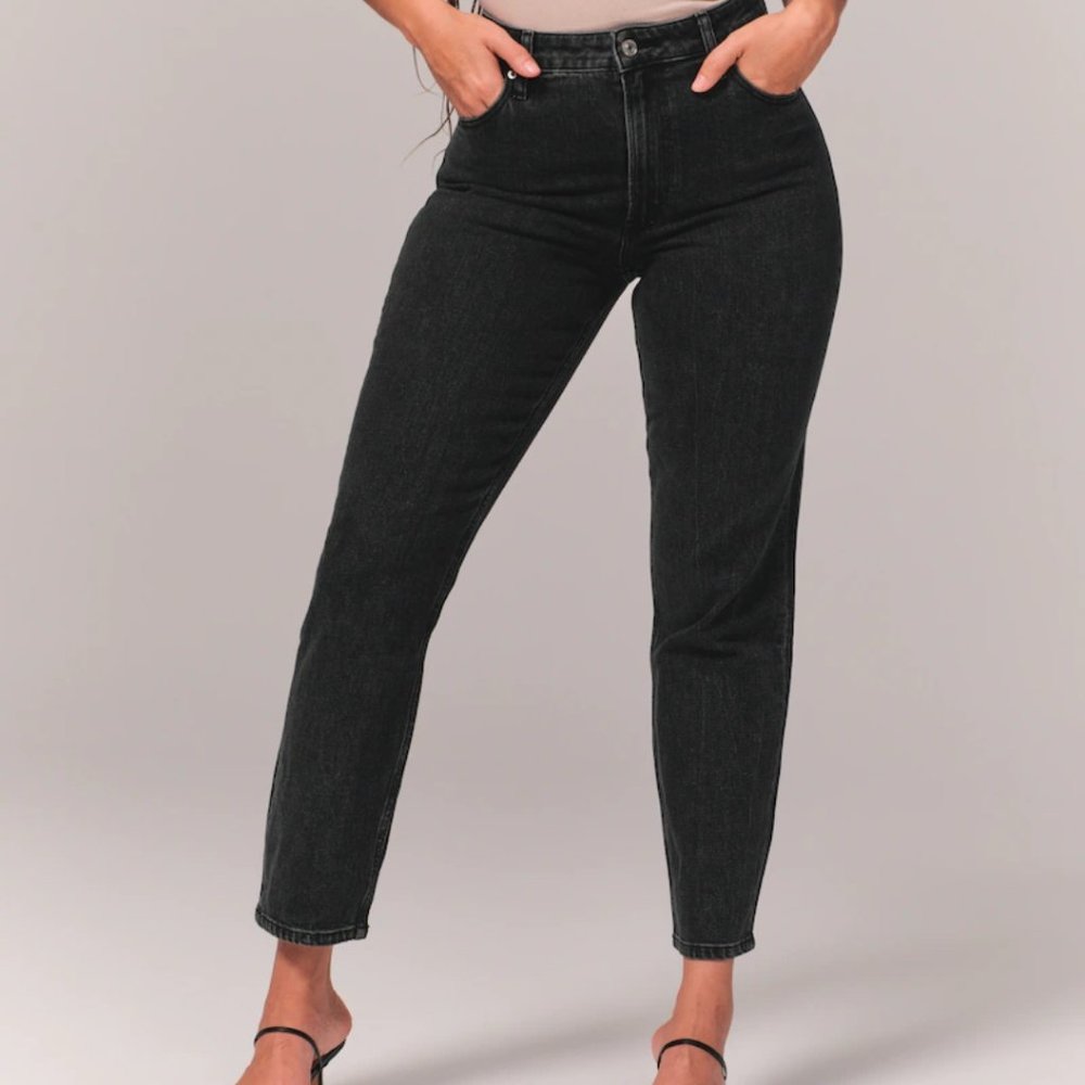 Abercrombie and Fitch curve love mom high rise jeans 30/10 long